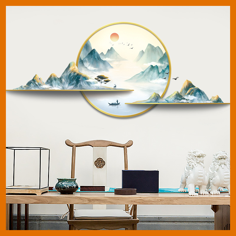 Decal dán tường Phong cảnh núi non 06 QR9533 trang trí phòng ngủ phòng khách