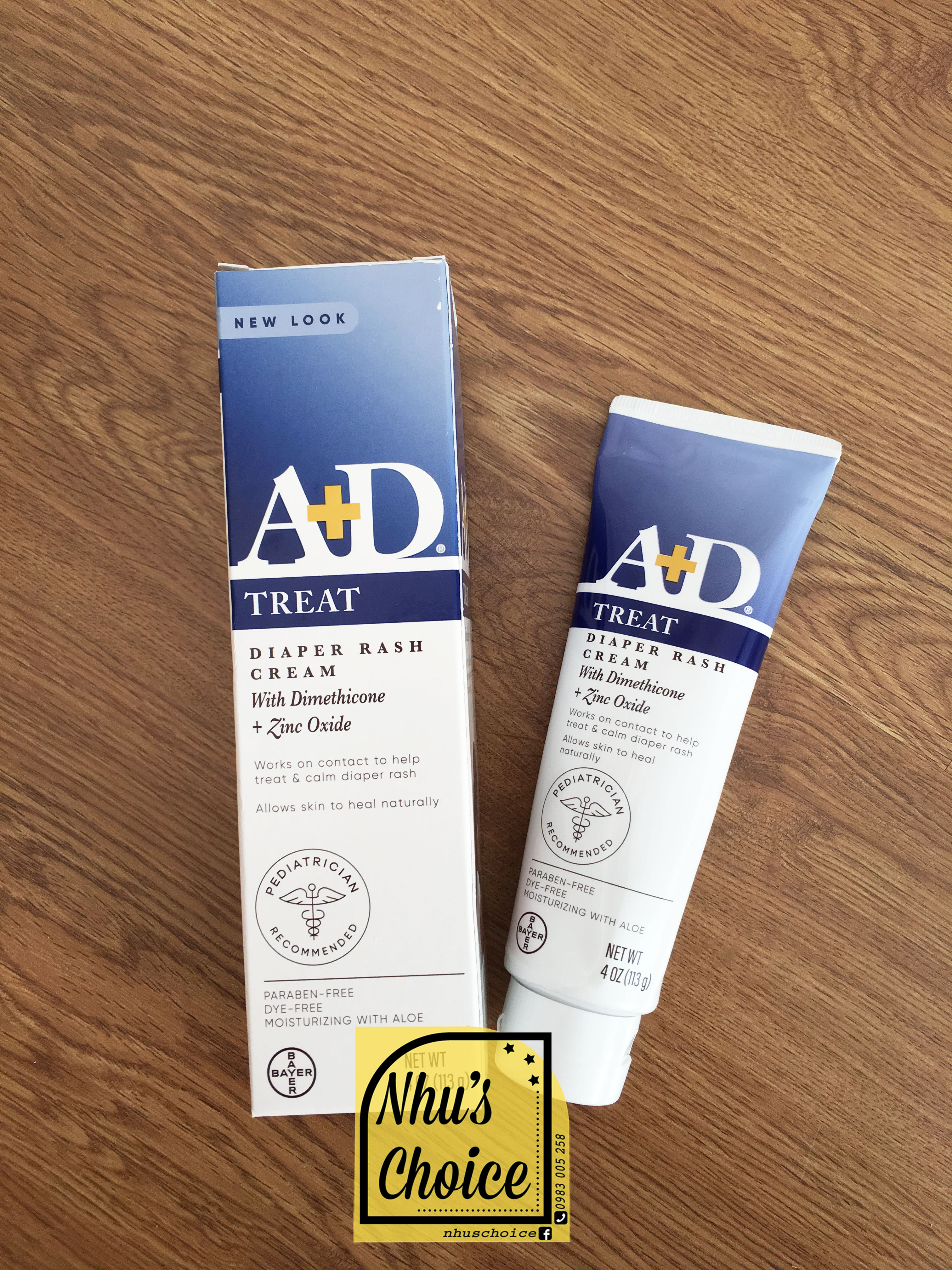 [Hàng Mỹ Nhu's Choice] Mẫu cũ và mới - Kem hăm tã (Oxit Kẽm) A+D Zinc Oxide Diaper Rash Treatment Cream, tuýp 4 oz