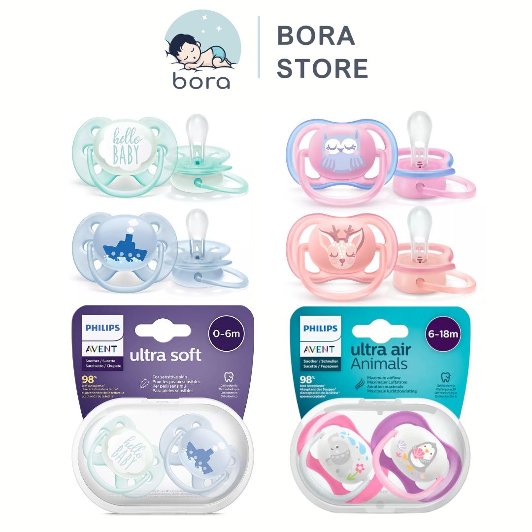 Ti giả Avent Ultra Air, Ultra Soft đầu dẹt chính hãng