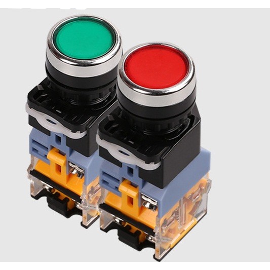 Nút nhấn nhả có đèn LA39 phi 22 ( Xanh - Đỏ )