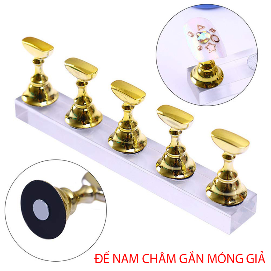Đế gắn mẫu nam châm làm nail, đế nam châm gắn mẫu móng giả vàng