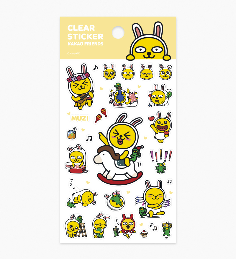 KAKAO FRIENDS  CLEAR STICKER FRODO/NEO/APEACH/MUZI/TUBE/RYAN