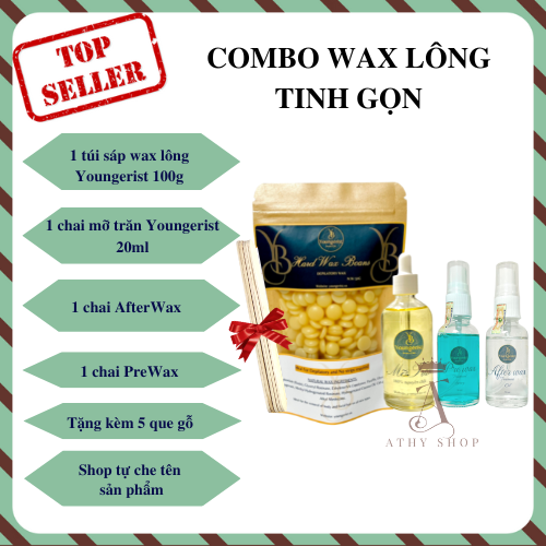 BỘ WAX LÔNG TINH GỌN gồm sáp wax lông, mỡ trăn nguyên chất triệt lông, combo prewax & afterwax sáp wax nóng siêu bám lông waxing nách tay chân tiện lợi tại nhà ATHY SHOP