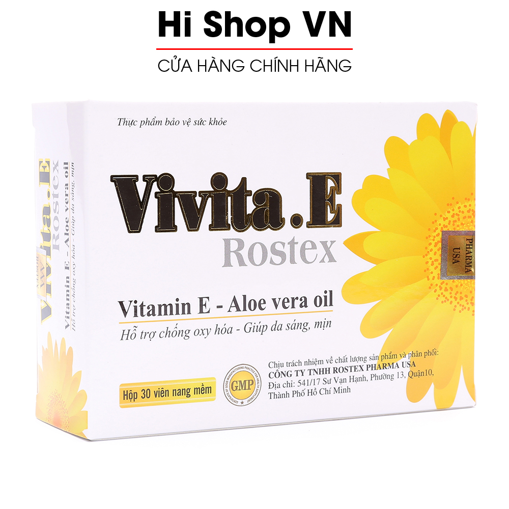 Viên uống Vitamin E, tinh dầu lô hội giúp đẹp da, chống lão hóa da - Hộp 30 viên