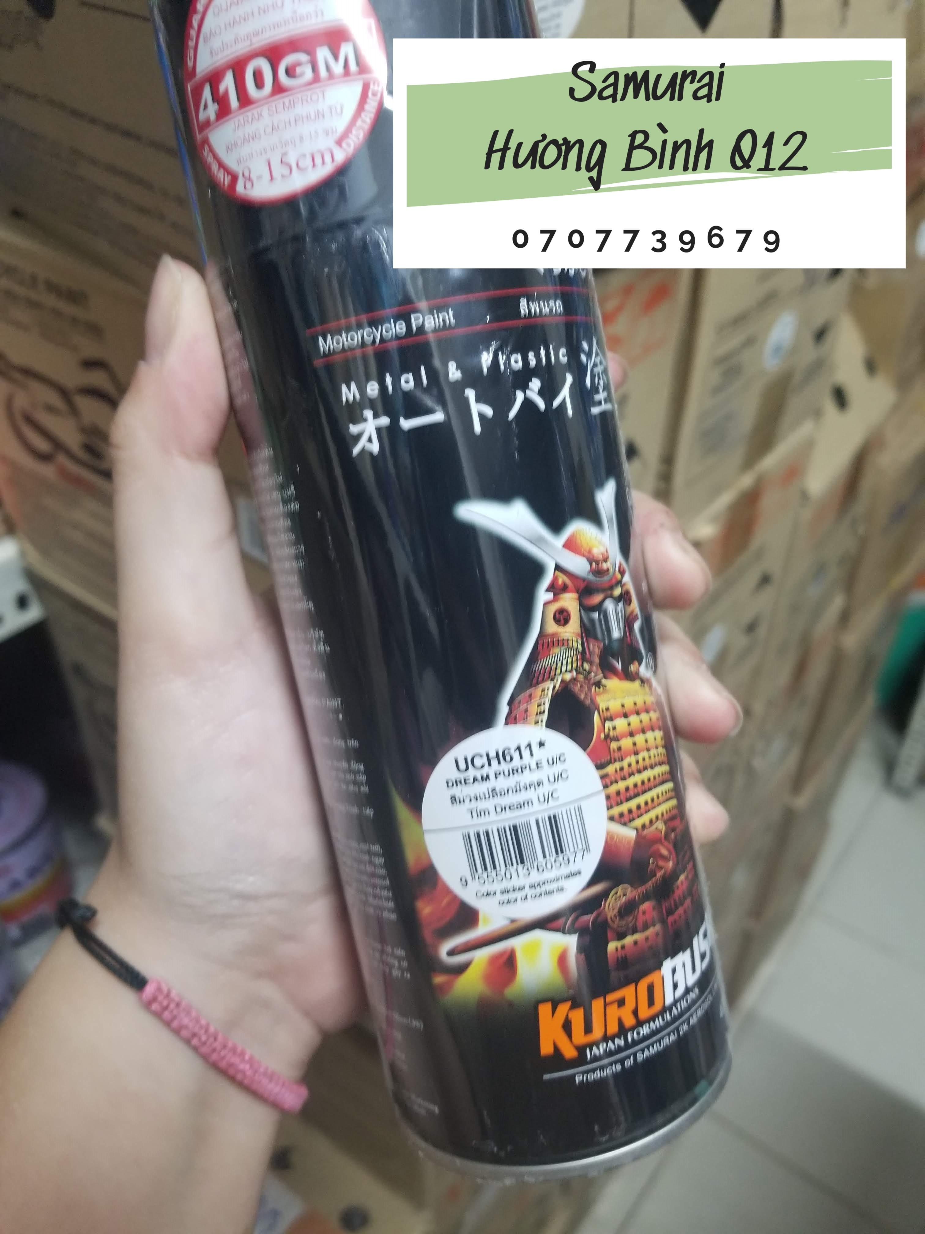 Sơn xịt Samurai Tím Nho Dream (nền) - UC H611 (bắt buộc phải kết hợp với chai TC H611 mới lên được màu tím dream)