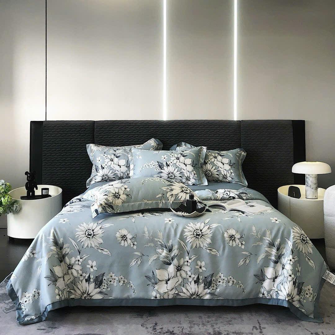 Set chăn ga gối phi lụa thái "chăn trần hè" mát lạnh cho mùa hè "bộ 4 món"