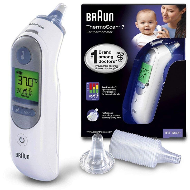 Nhiệt kế điện tử đo tai braun irt6520 - an toàn cho bé