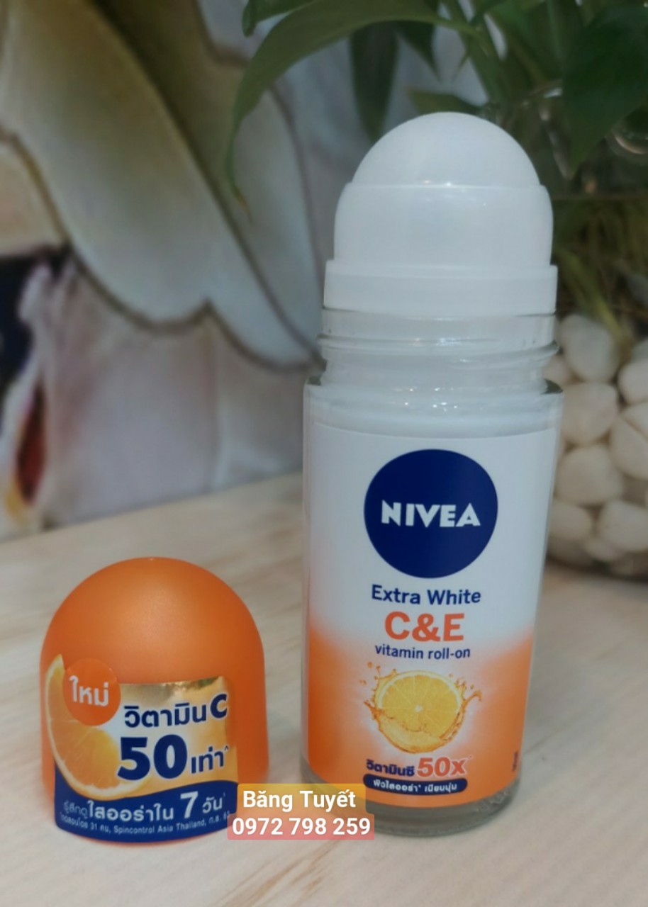 Lăn khử mùi nivea extra whita c&e roll-on thái lan 50ml
