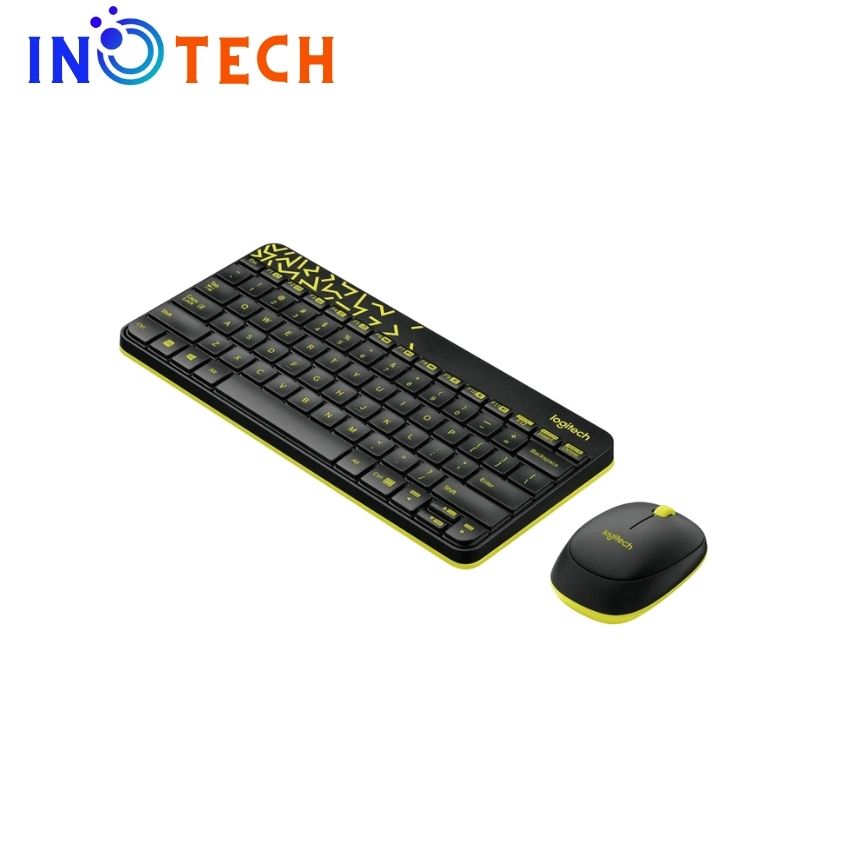 [Freeship] Bộ phím chuột không dây Logitech MK240( Đen - Vàng) -INO Tech- INO193 Hàng Chính Hãng, Đơn Giản Nhỏ Gọn Và Nhiều Màu Sắc, Tự Do Không Dây, Bàn Phím Tiết Kiệm Không Gian, Chuột Cho Người Thuận Cả Hai Tay