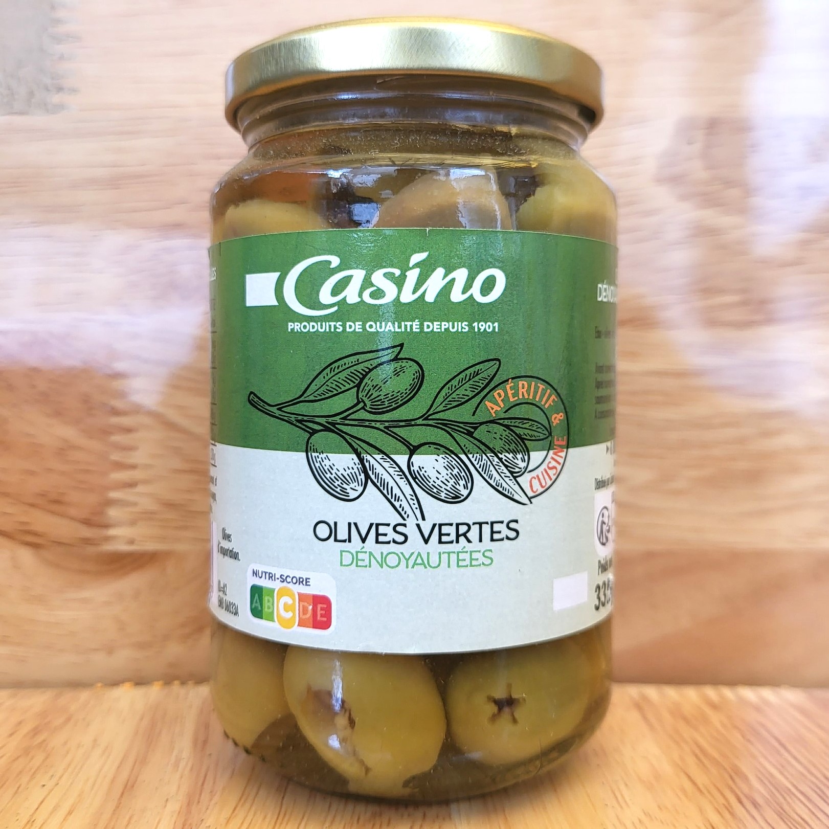 CASINO [Lọ 335g] QUẢ Ô LIU XANH TÁCH HẠT [FRANCE] Pitted Green Olives