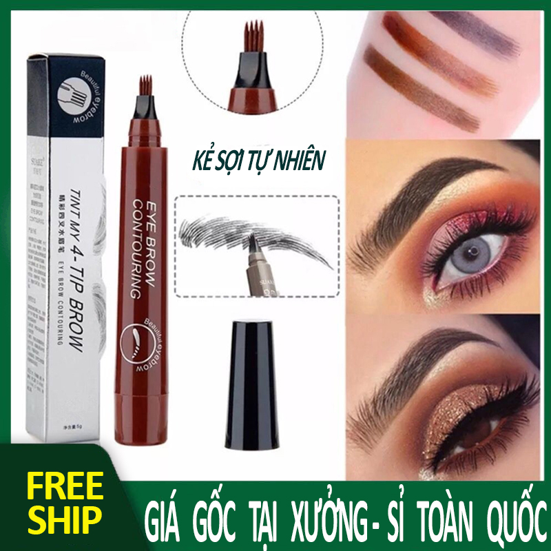 Bút chì kẻ lông mày phẩy sợi 4D, Đầu bút 4 điểm mảnh độc đáo, lâu trôi,  chống nước  dụng cụ trang điểm makeup chuyên nghiệp [ BIG SALE MART ] A8