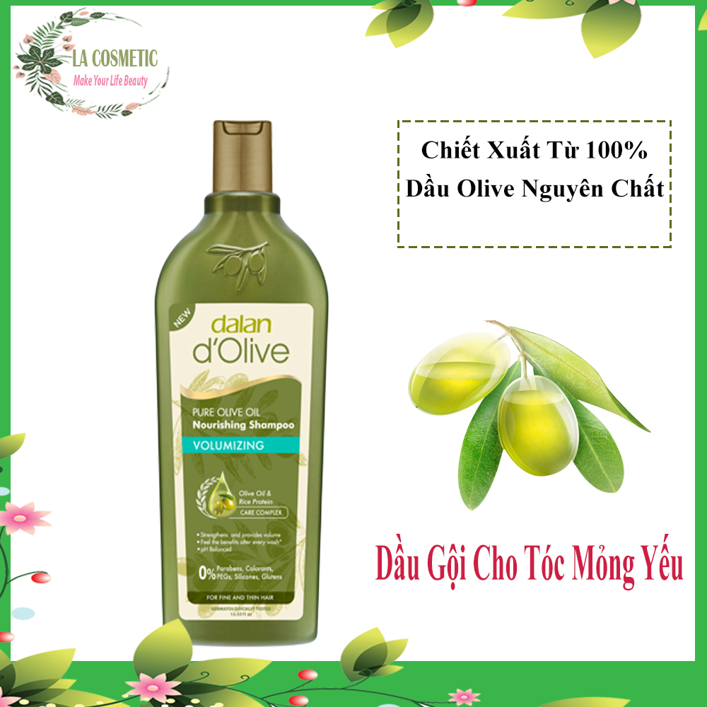 Dầu Gội Cho Tóc Mỏng Yếu Dalan D'Olive Nourishing Shampoo Volumizing 400ml