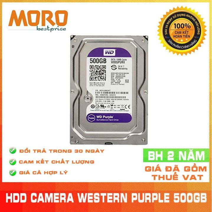 Ổ cứng chuyền dụng camera hdd wd purple 500gb - bảo hành 24 tháng 1 đổi 1