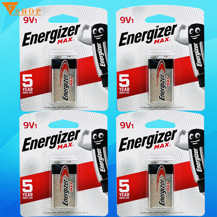 5 Vỉ pin 9V Energizer alkaline, Pin vuông Energizer
