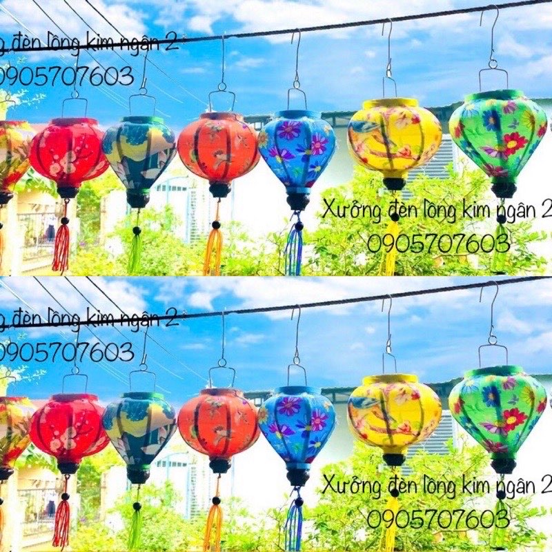 Đèn lồng hội an nhí 10cm phi 3d vietnames lanterns mini 10cm