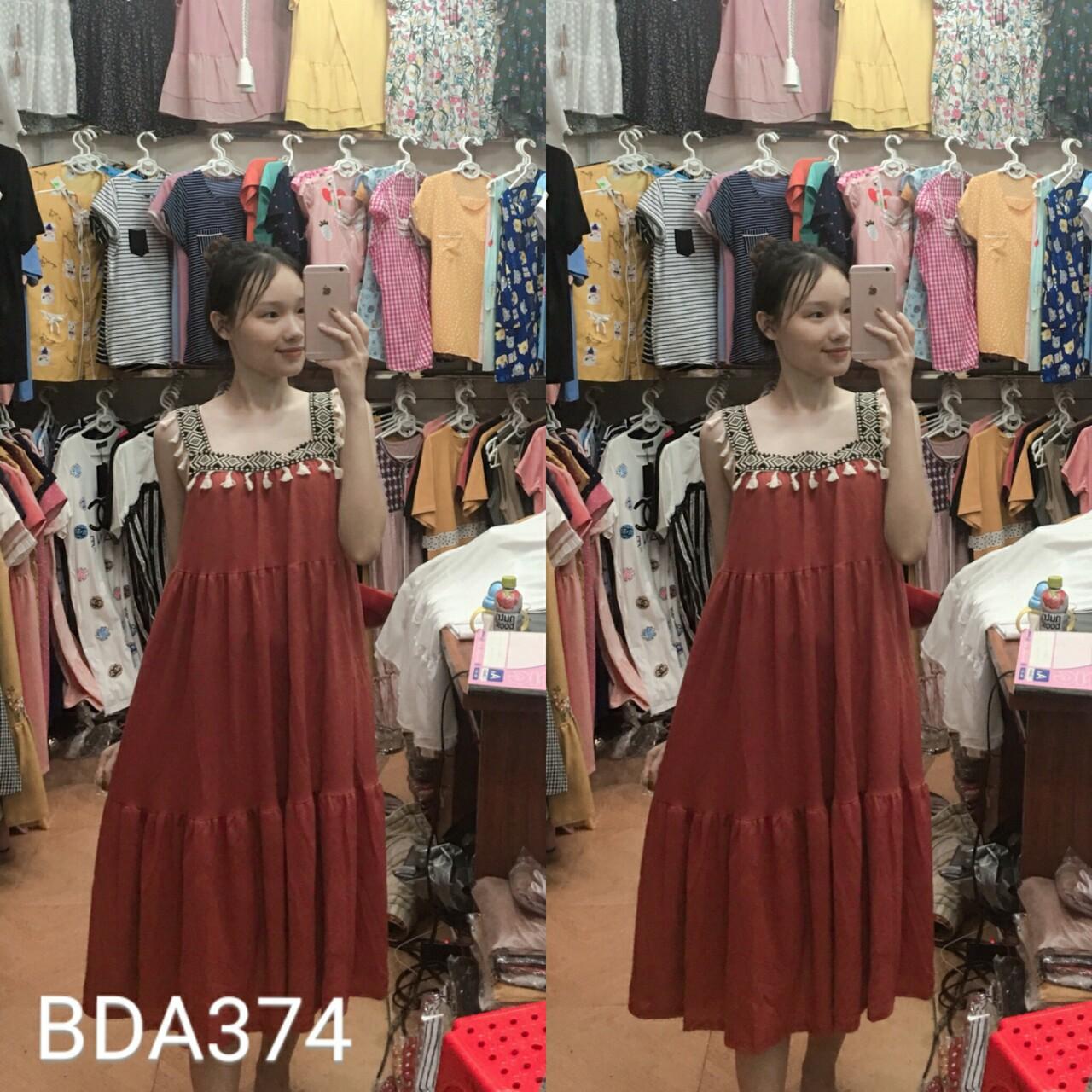 Đầm bầu, Váy bầu phối thổ cẩm dáng suông kiểu maxi