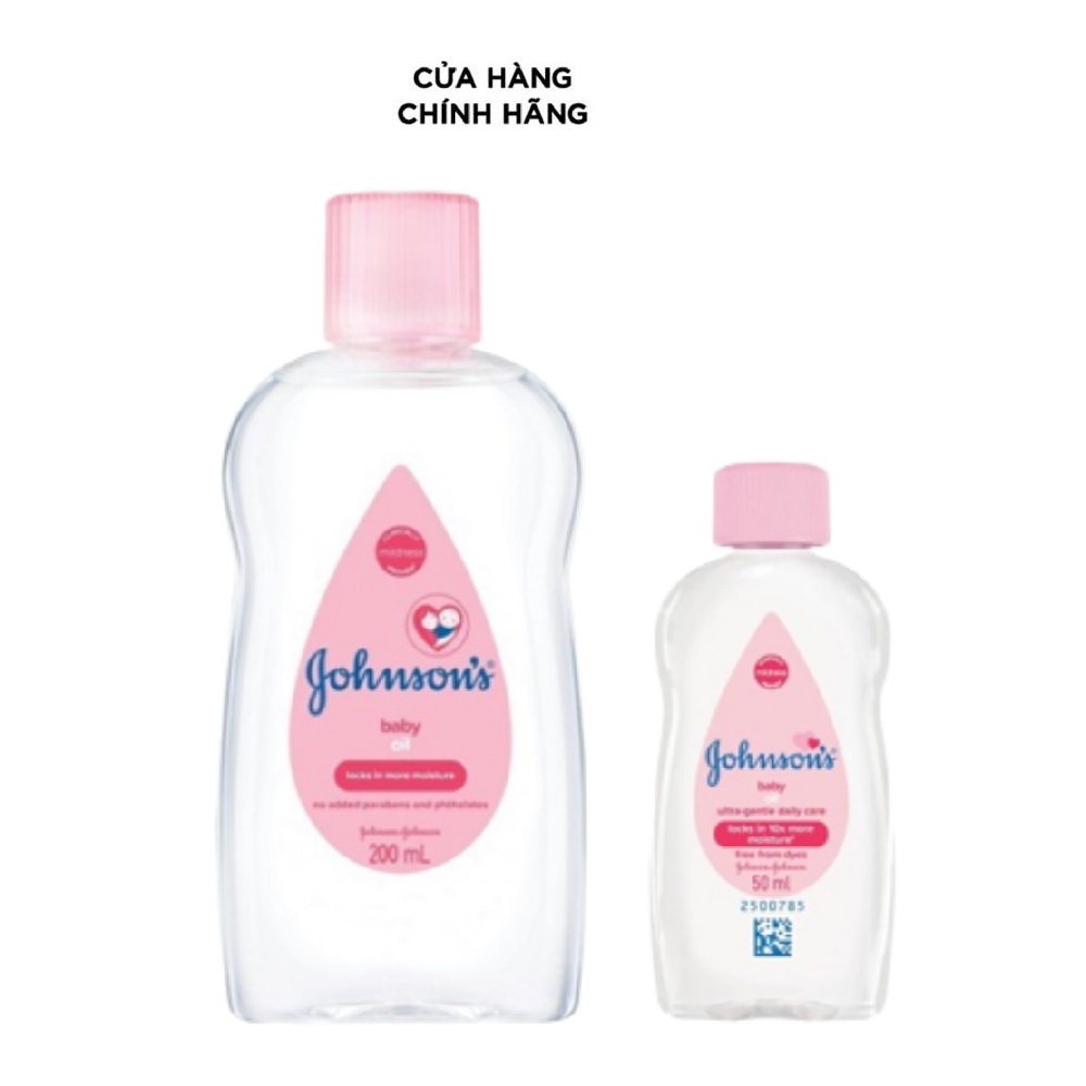 Dầu mát-xa và dưỡng ẩm Johnson Baby Oil 50ml-200ml