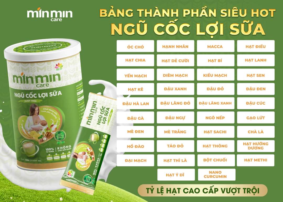 Ngũ Cốc Min Min 30 Hạt Hộp 500g - Ngũ Cốc Dinh Dưỡng Cao Cấp Giành Cho Mẹ Sau Sinh Giúp Lợi Sữa - Nhanh Lành Vết Thương - Đẹp Dáng - Đẹp Da