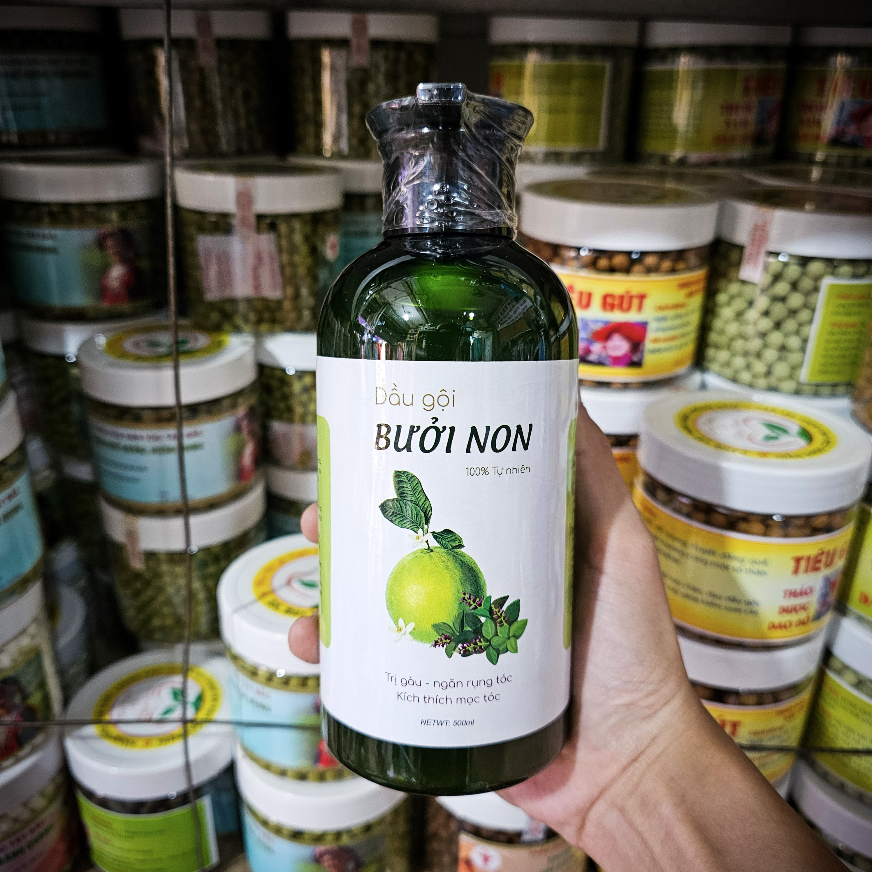 Dầu gội bưởi non 100% tự nhiên - ngăn dụng tóc, kích thích mọc tóc, t.r.i gàu - đặc sản 27