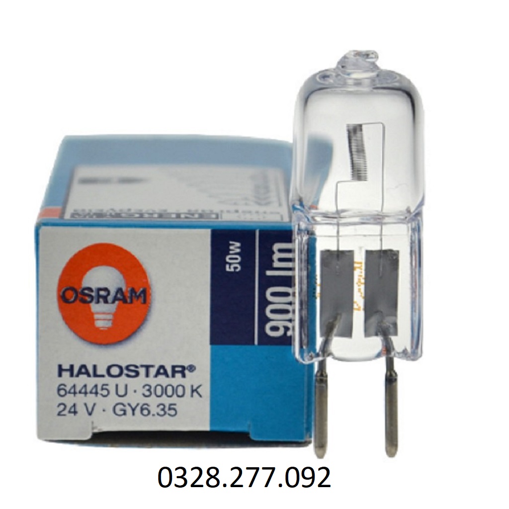 Bóng halogen chân ghim 24v 50w 64445u osram, đức