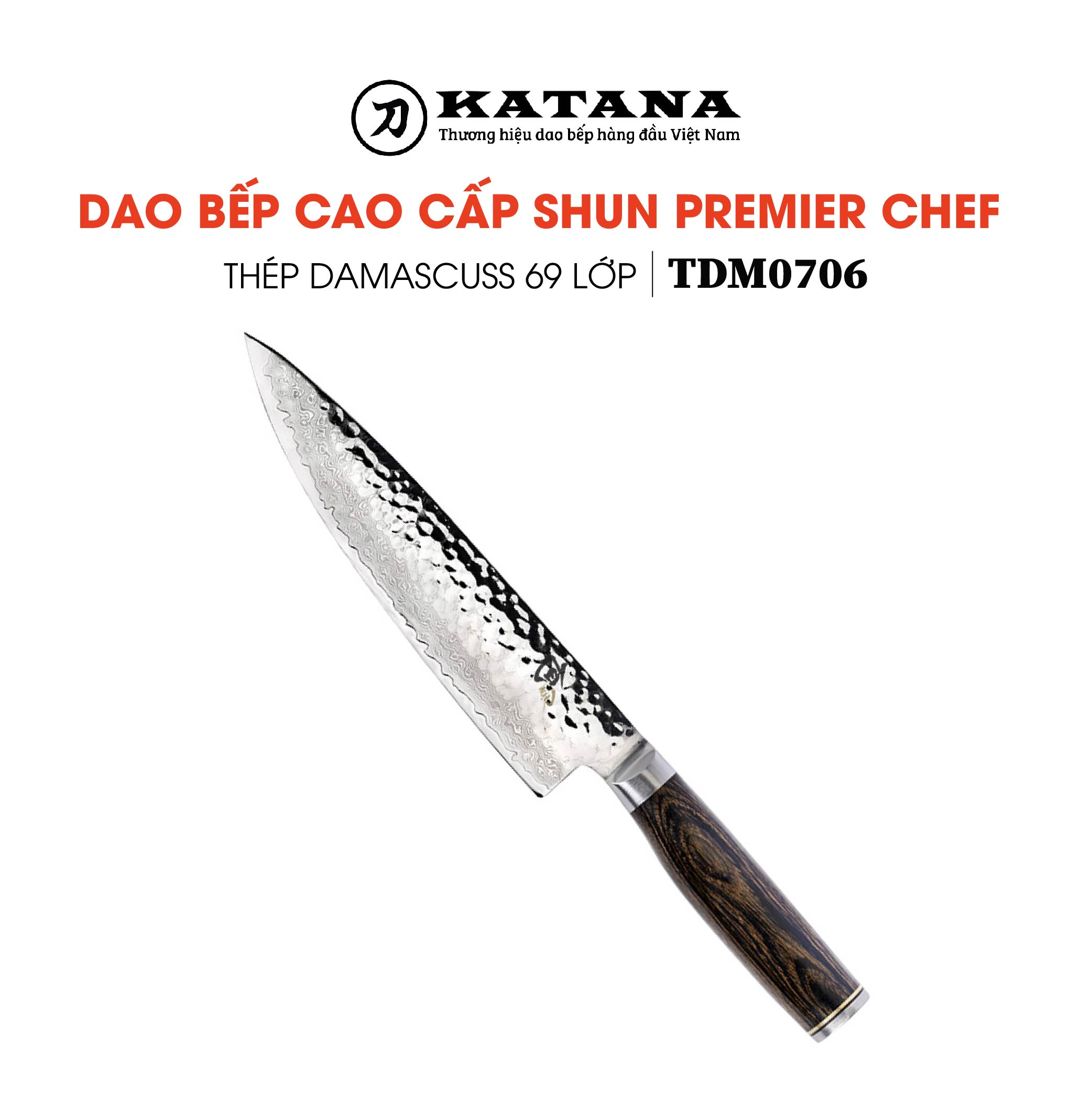 Dao bếp Nhật cao cấp Shun Premier Chef thép Damascuss 69 lớp TDM0706