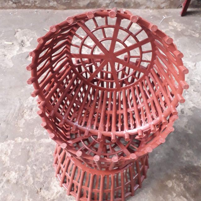 Chậu nhựa trồng lan que giả gỗ Φ 25cm_Chậu lan que phi 25