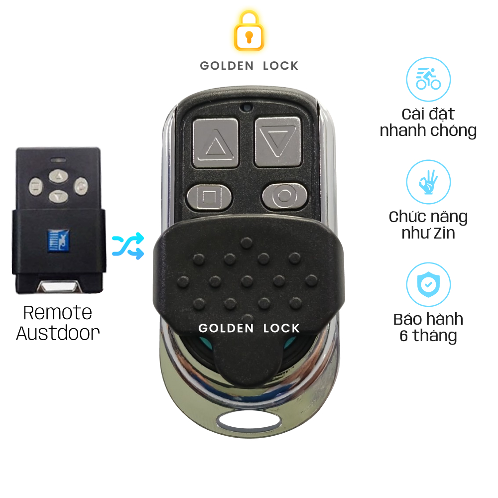 Remote cửa cuốn Austdoor sóng 315 Mhz không chống nước mẫu mới