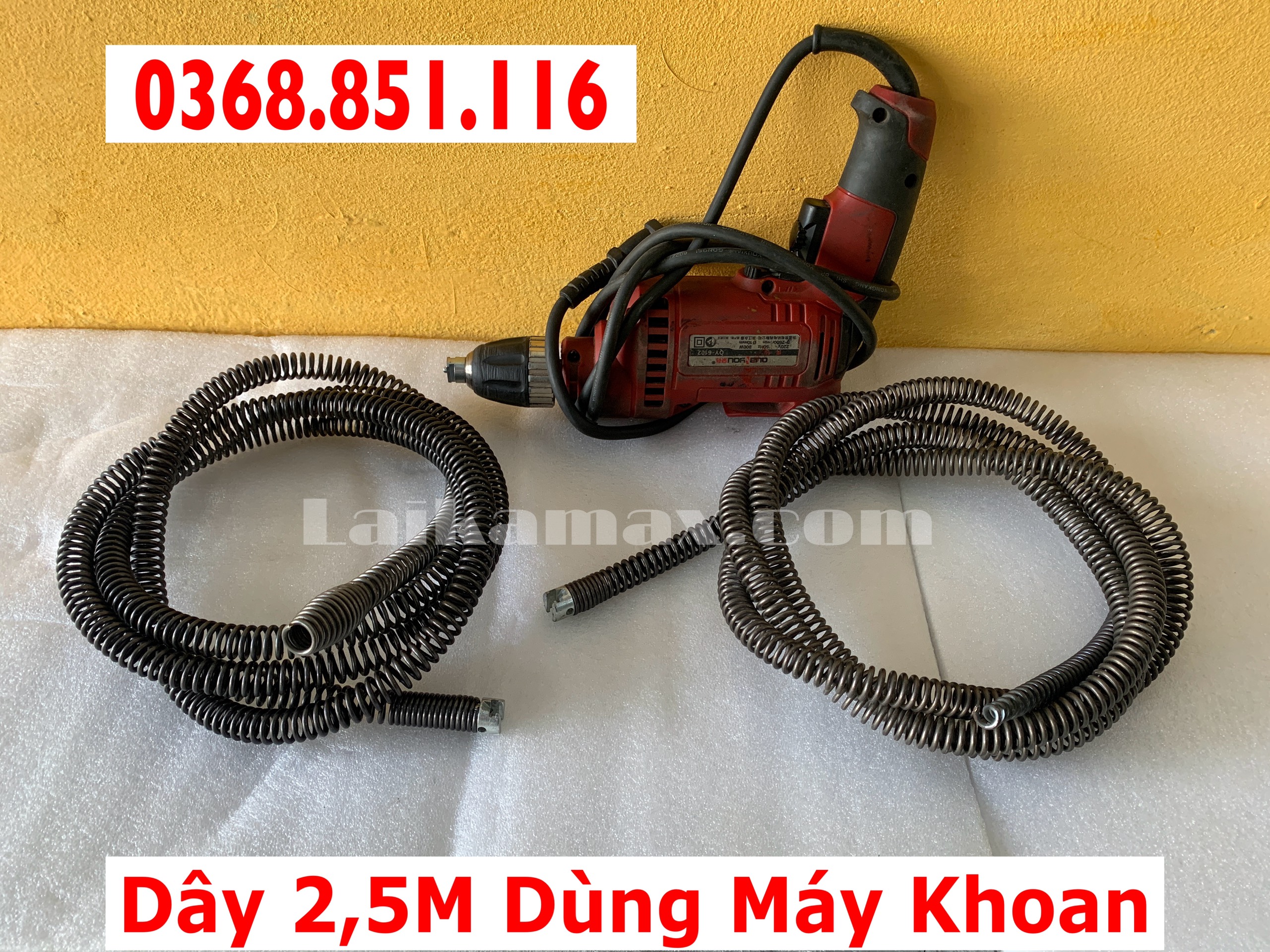 Dây thông cống dùng máy khoan dài 2,5m