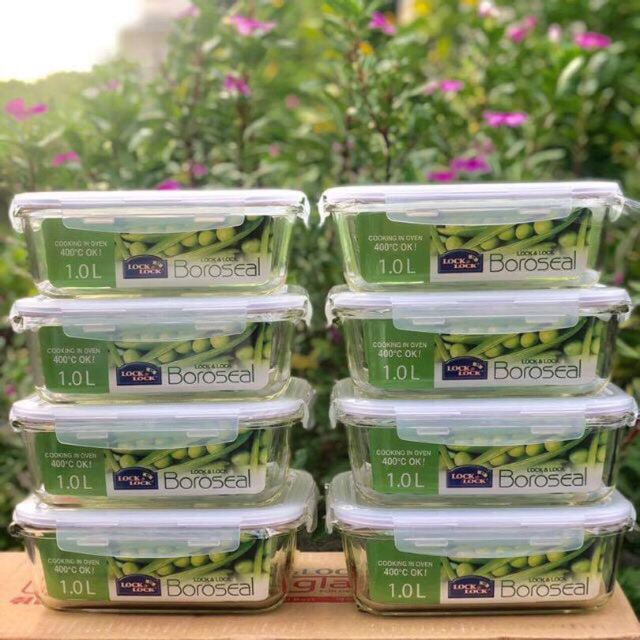 Hộp thủy tinh hình chữ nhật Lock&amp;Lock 1 lít