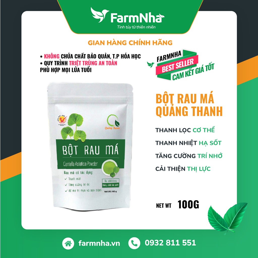 Bột Rau Má Quảng Thanh 100gr - 100% Organic