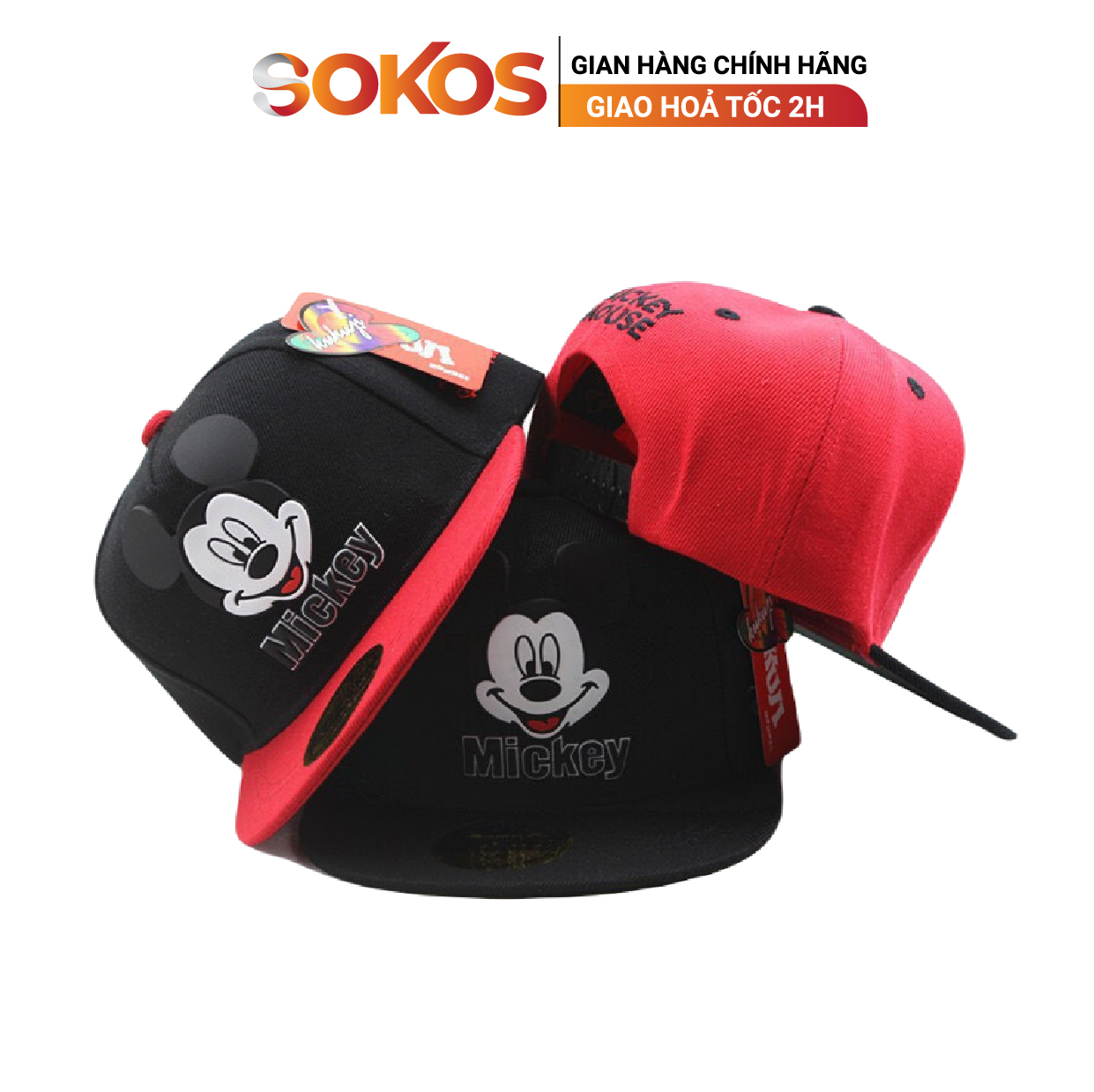 Mũ lưỡi chai cho bé mickey 1-8 tuổi