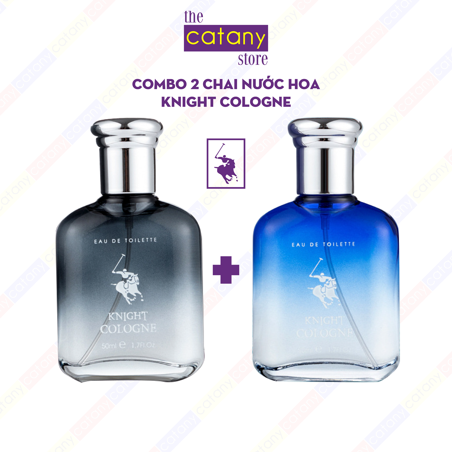 Combo 2 chai nước hoa nam KNIGHT COLOGNE 50ml - nước hoa kỵ sĩ đen, nam tính, mạnh mẽ - hàng nội địa