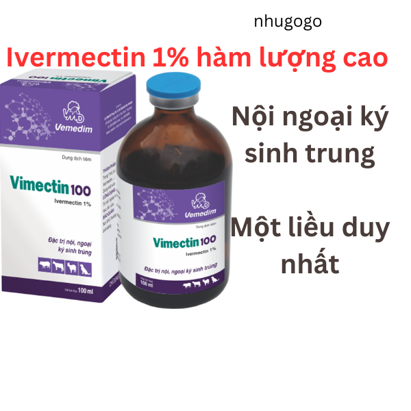 1 chai* 100ml Vimectin 100 vật nuôi ve, rận fleas