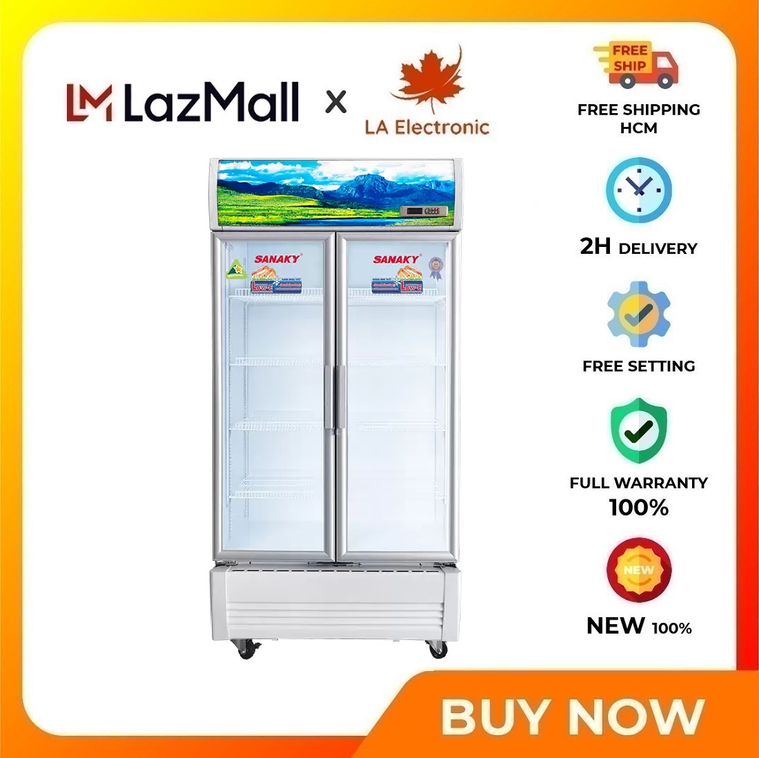 [Kèm Quà Tặng]Sanaky Inverter 900 liter refrigerator VH-1009HP3 - Free shipping HCM - Energy saving inverter Heat reflective coated tempered glass