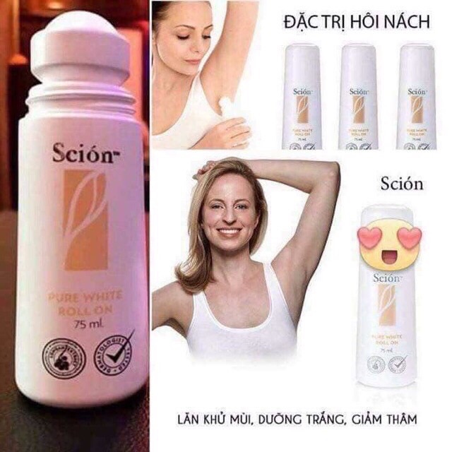 Lăn Khử Mùi Nam Nữ Nuskin Scion Pure White Roll On 75ml- Lăn Scion Giúp Giảm Thâm Nách Với Hương Thơm Dịu Nhẹ, Hiệu Quả Vượt Trội So Với Xịt Khử Mùi