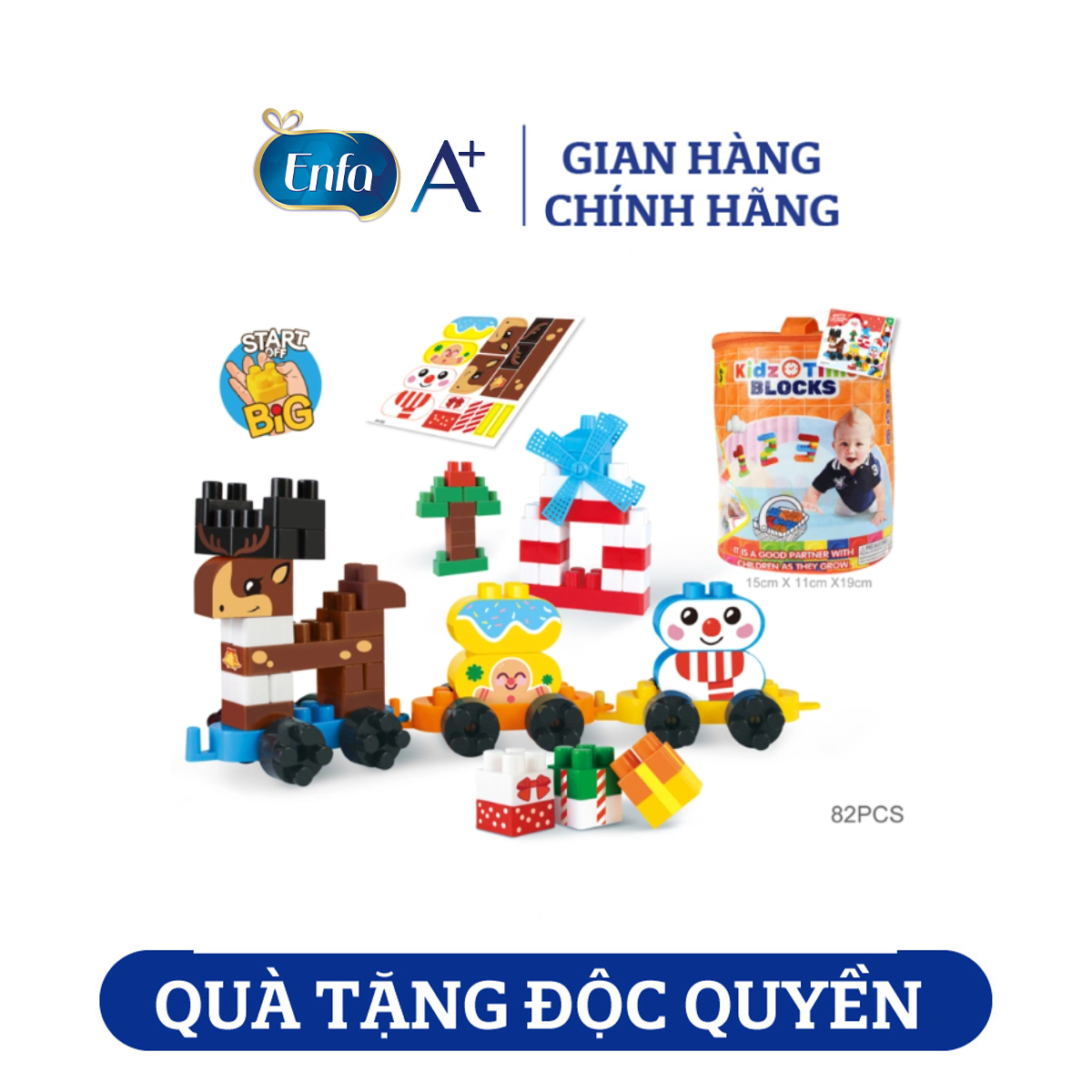 [Quà tặng Enfa] Bộ đồ chơi 82 chi tiết