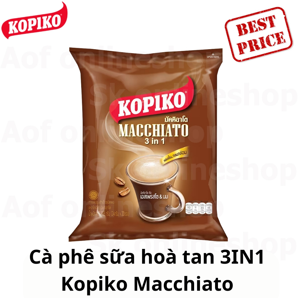 Cà phê sữa hoà tan 3IN1 Kopiko Macchiato Thái Lan