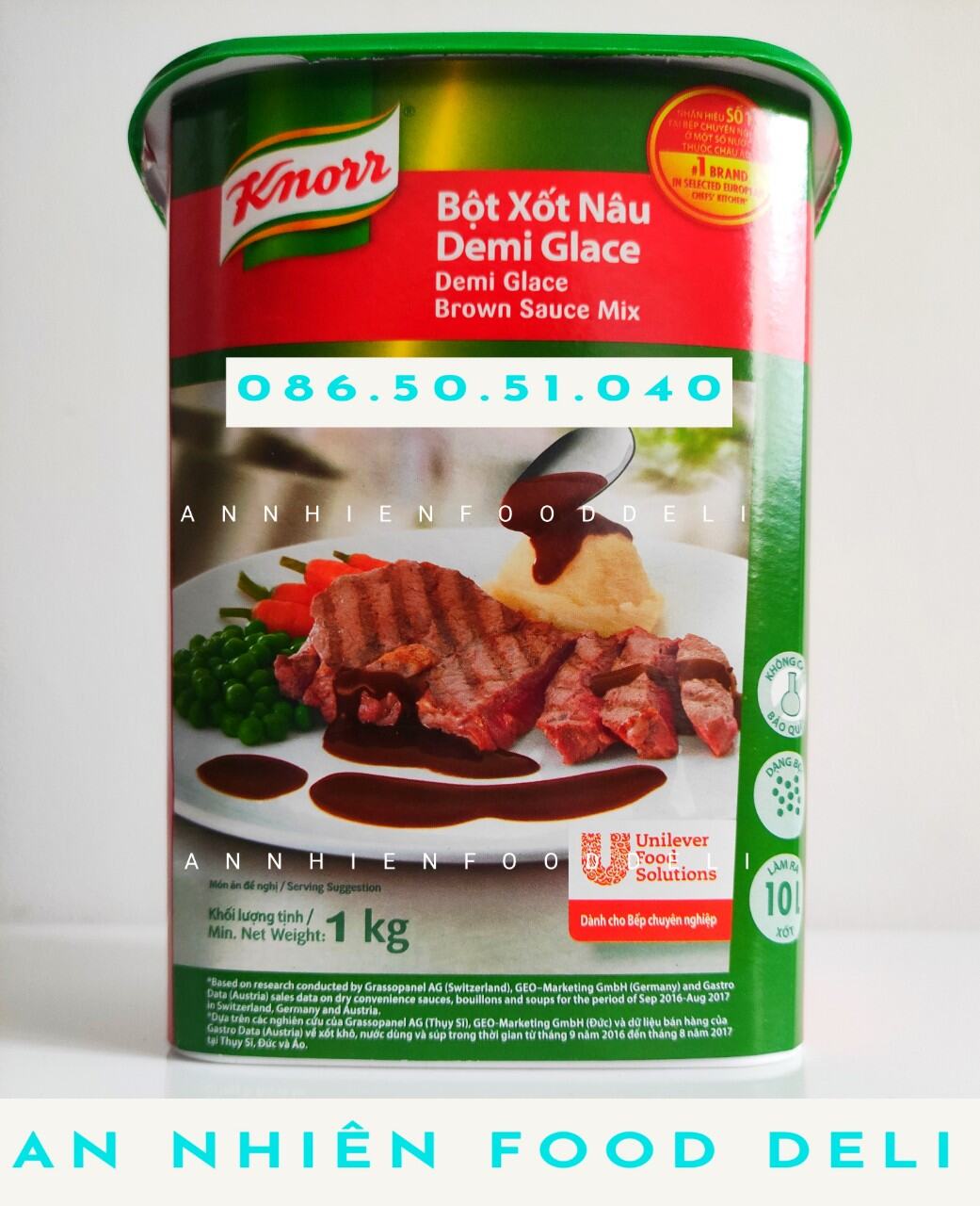 Bột Xốt Nâu Knorr Demi Glace Brown Sauce Mix Túi Zip 100 Gram