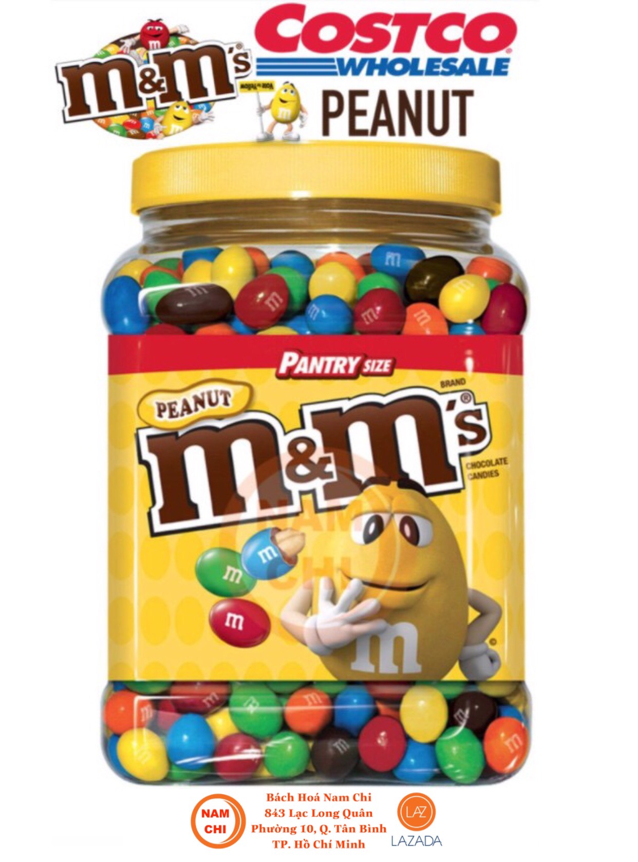[SOCOLA MM] [HŨ VÀNG] Socola M&M Vàng Nhân Đậu Phộng 1.75kg