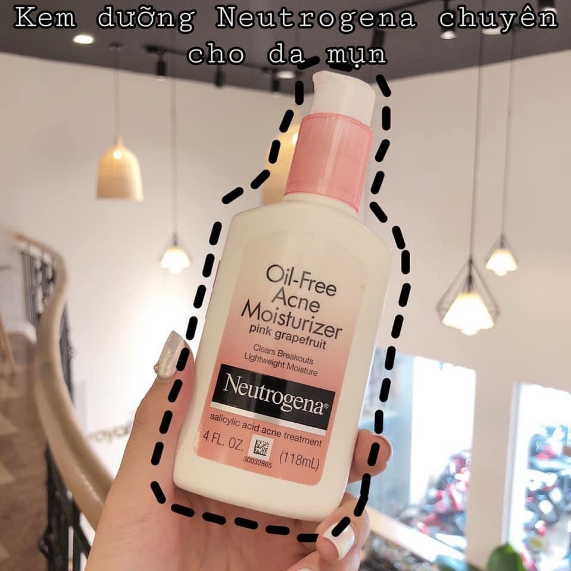 Kem Dưỡng Giảm Mụn Neutrogena Oil Free Acne Moisturizer Pink Grapefruit 118ml (Bill USA)