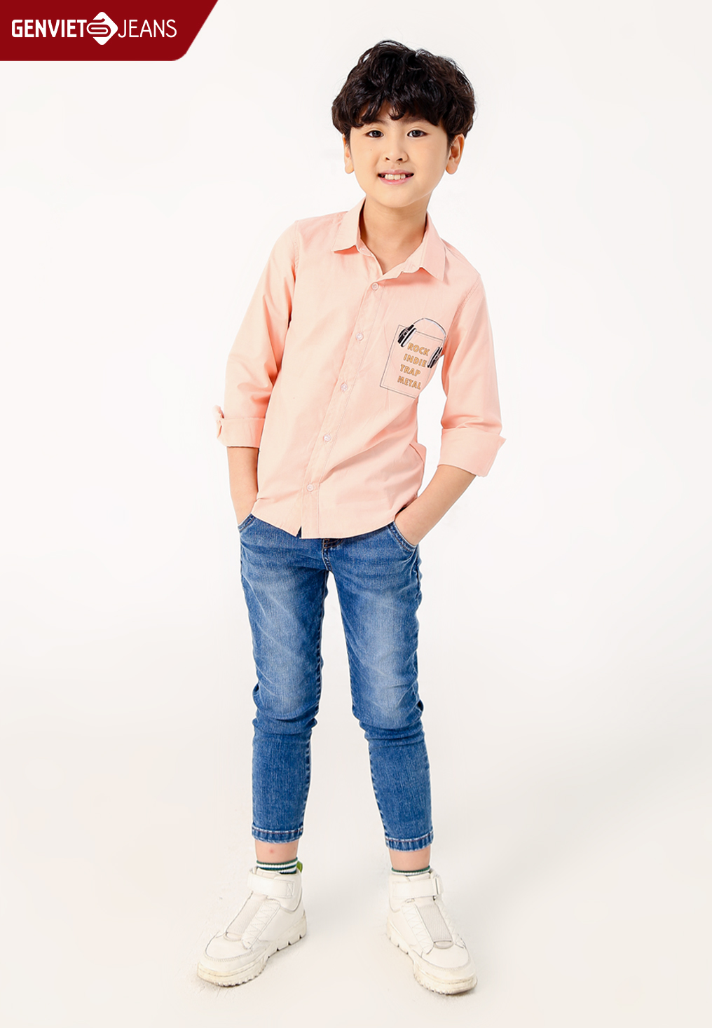 Áo sơmi dài tay bé trai k3121c2028 genviet kids