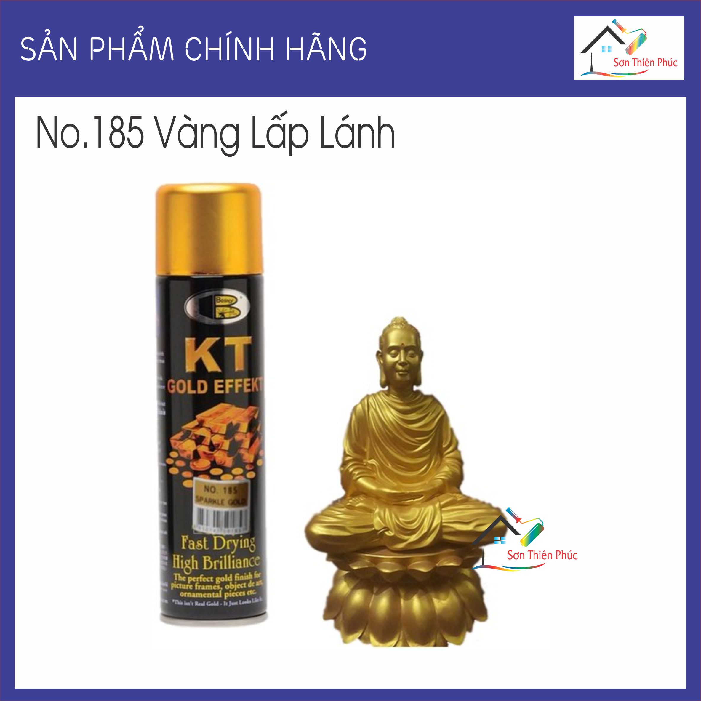 Sơn xịt mạ vàng kt gold bosny vàng lấp lánh. nhập khẩu thái lan