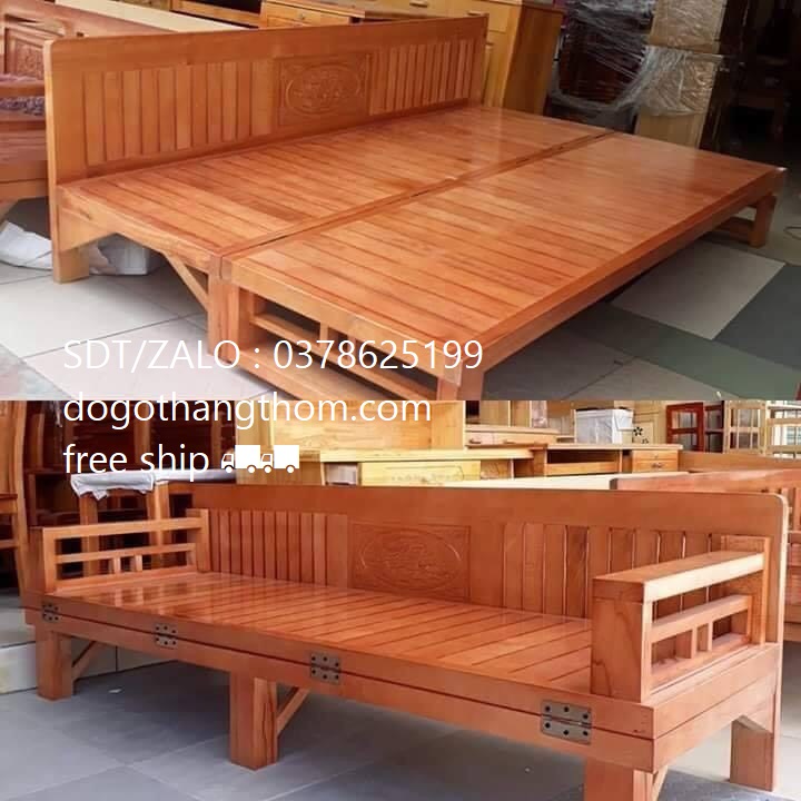 giường gấp gỗ xoan đào 1m2,1m6x2m ghế gấp gỗ xoan đào giá thật