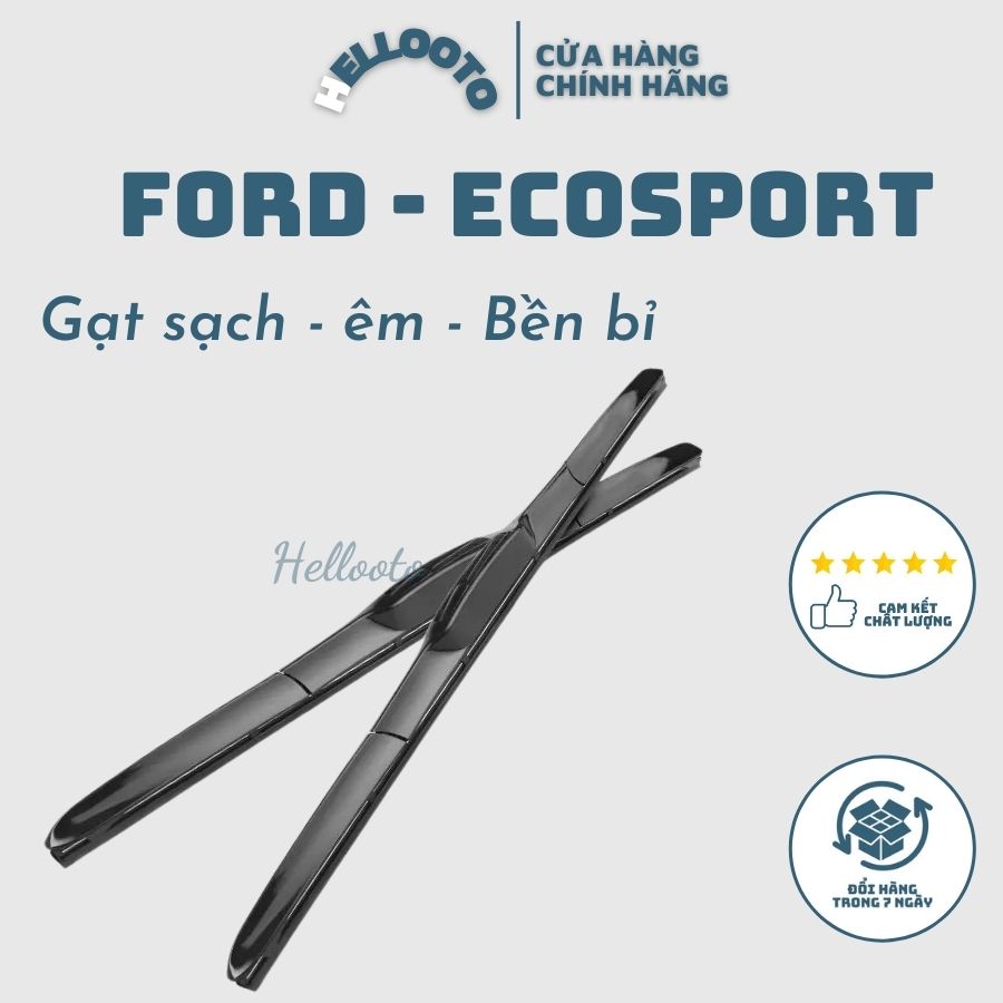 Gạt mưa ô tô xe Ford Ecosport 2014 đến 2022 bộ 2 gạt gạt mưa silicon DOLY 3 khúc gạt mưa sạch, êm, quét nước nhẹ nhàng