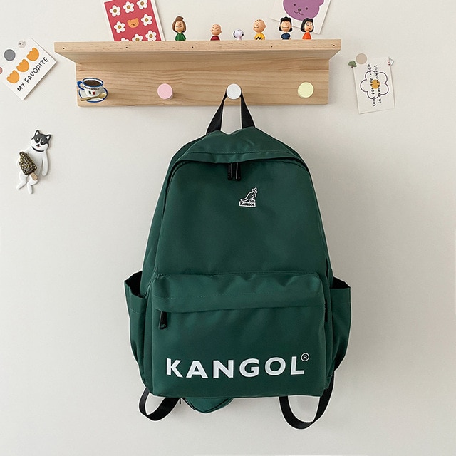 Kangol xác thực cặp đi học mới nhung Ba lô khóa kéo đi chơi sức chứa lớn Ba lô đơn giản cho nam và nữ