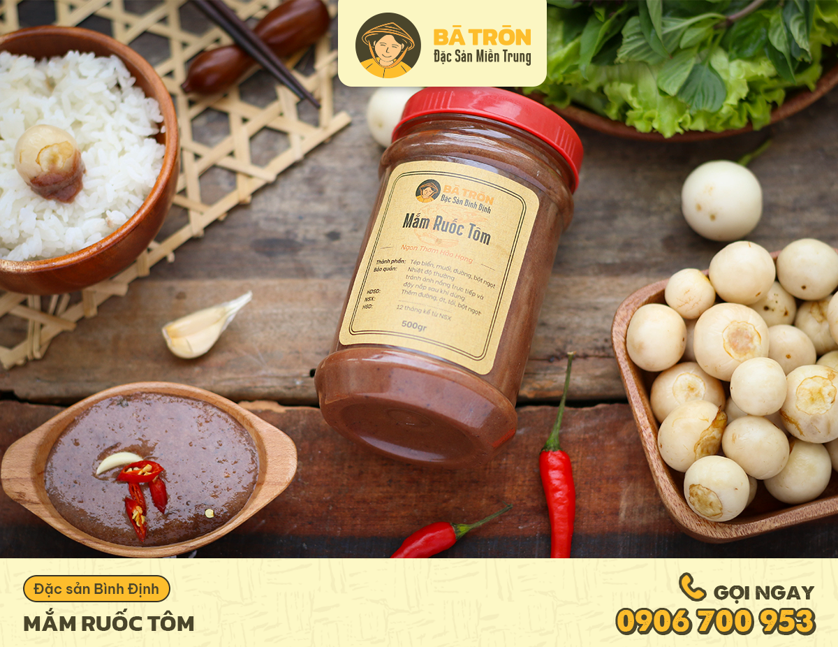 Mắm ruốc tôm-400gr-đặc sản bình định bà tròn