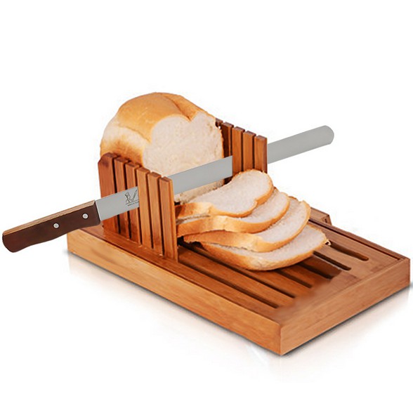 Dao cắt bánh răng cưa/ không răng cưa cán gỗ kích thước 25cm/ Dao Cắt Bánh Mì Chuyên Dụng 25cm