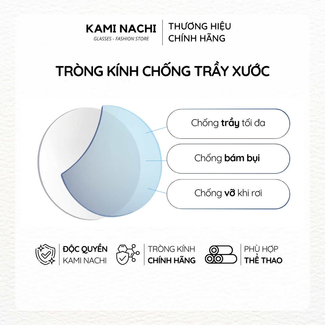 Tròng kính cận loạn chống trầy xước kami nachi - mắt cận thái lan