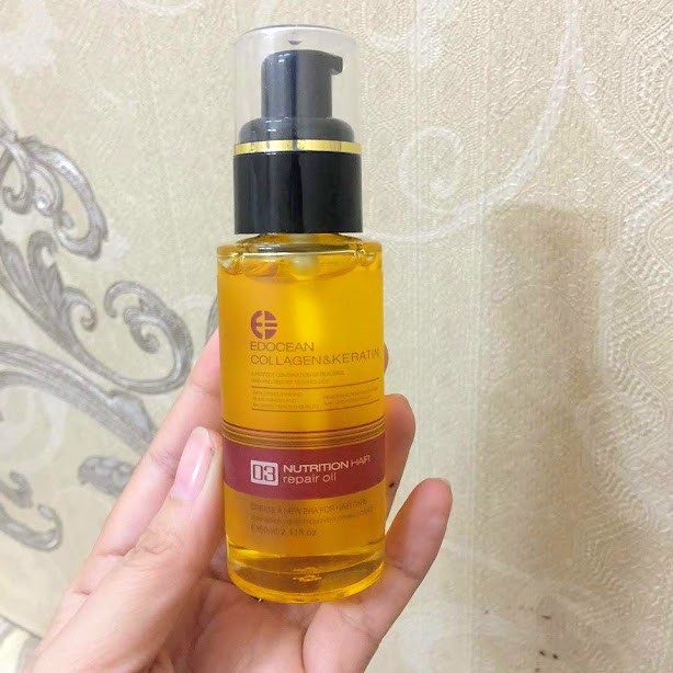 Tinh dầu bóng Edocean collagen hair oil dưỡng tóc 60ml