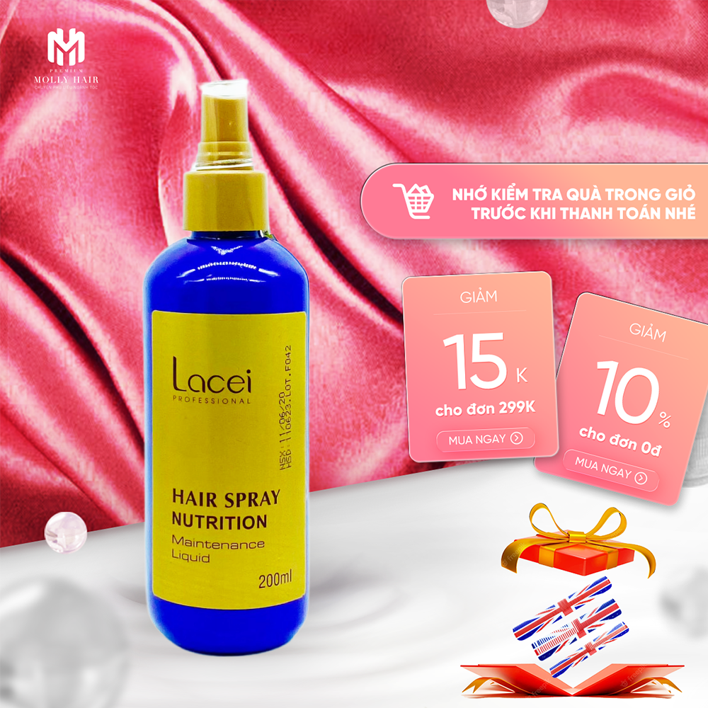 Sữa dưỡng tóc cao cấp MollyHair thương hiệu Lacei, nuôi dưỡng tóc mềm mượt chống lại hóa chất và các tác hại 200ml